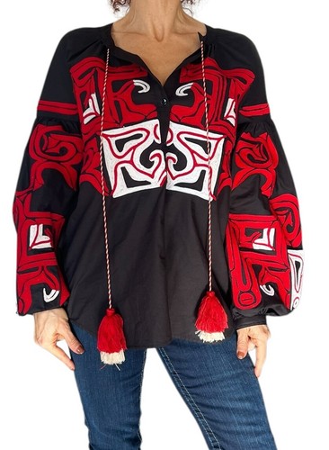 Camicia wandering nera rossa - wandering,
